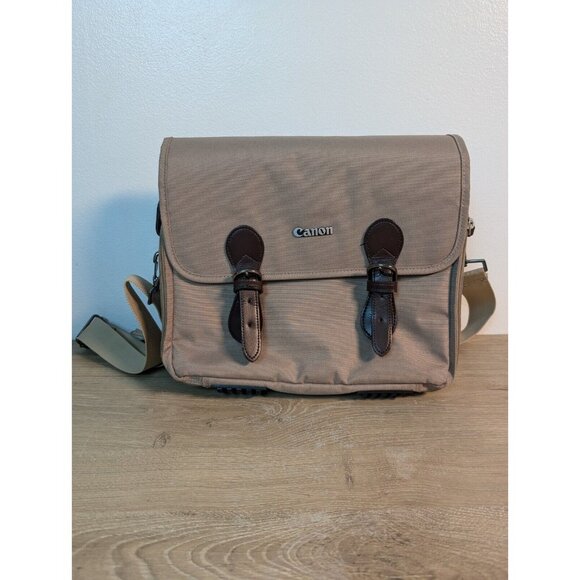 Canon DSLR Messenger Style Shoulder Camera Bag PSC-3300 Tan Magnetic Deluxe Soft